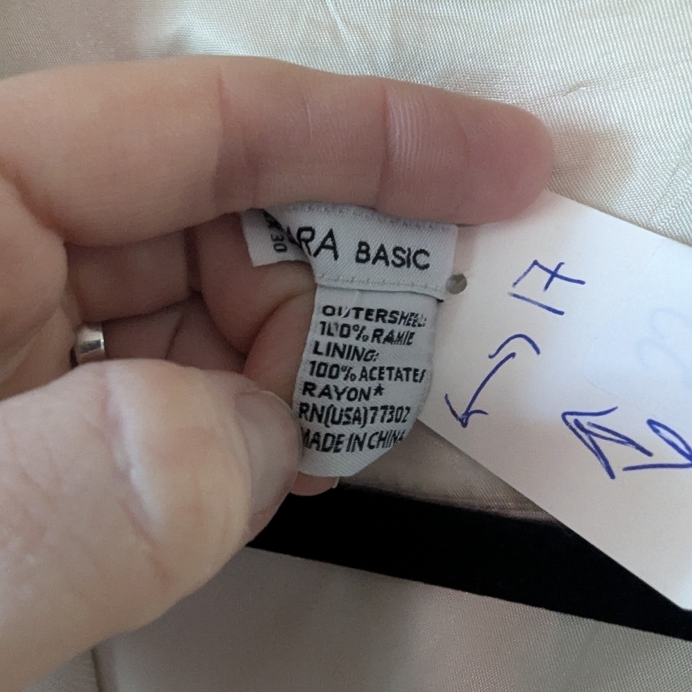 Women's Cream Blazer By Zara - Picture 7 of 7